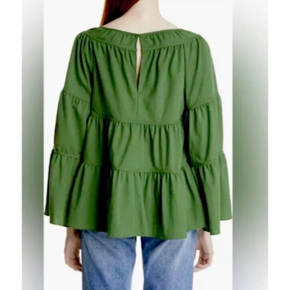 Rebecca Taylor Top large bell‎ sleeve bohemian poplin cottage feminine career - Picture 3 of 7